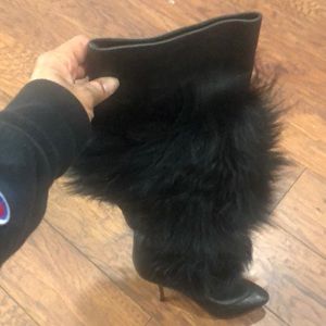 Real Fur & Leather Boot by Vero Cuoio. “New”